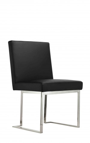 Dexter Side Chair Silver/Black PU